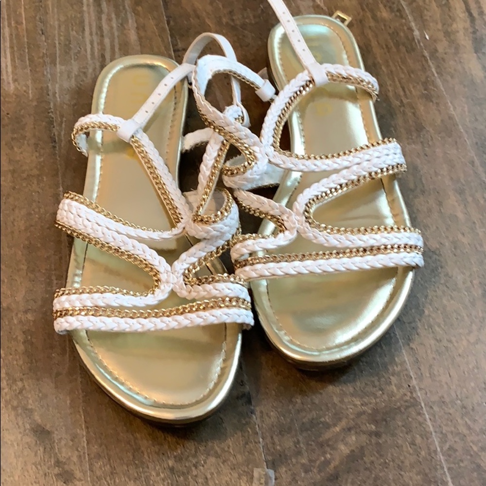 White and gold sandals